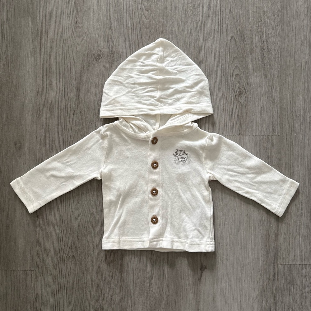 Carter's White Elephant Sweater | Wooden Button Baby Cardigan